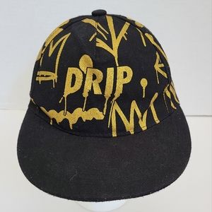 Black Jack Dmd Black and Gold Drip Adjustable baseball Cap Hat